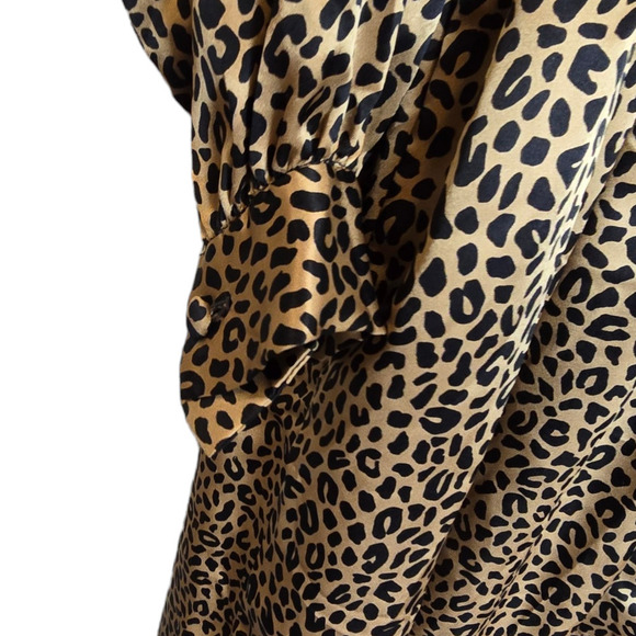 Vintage 1980s Animal / Leopard / Cheetah Print dress Frances Henaghan Size 14 - Picture 4 of 9